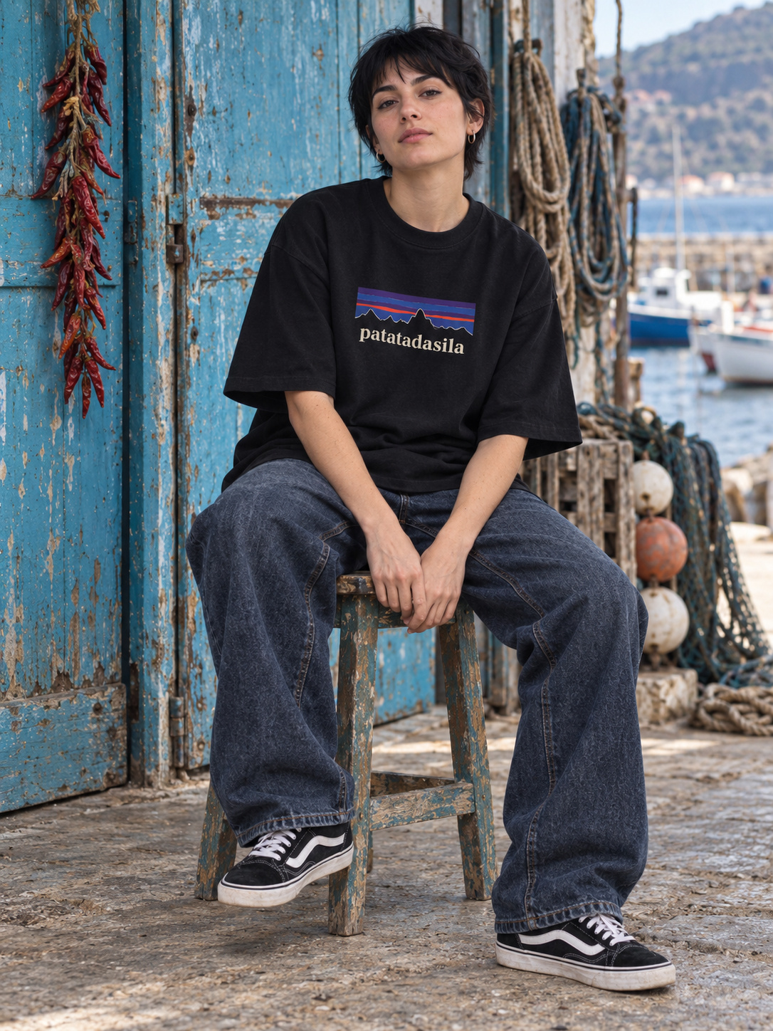 Patatadasila T-shirt Oversize nero
