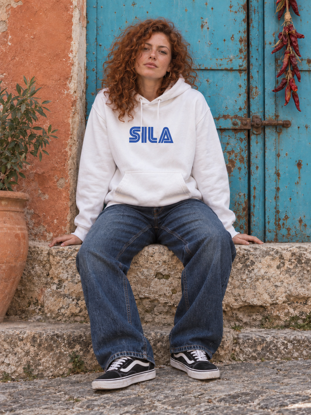 SILA / blu Felpa Regular bianco