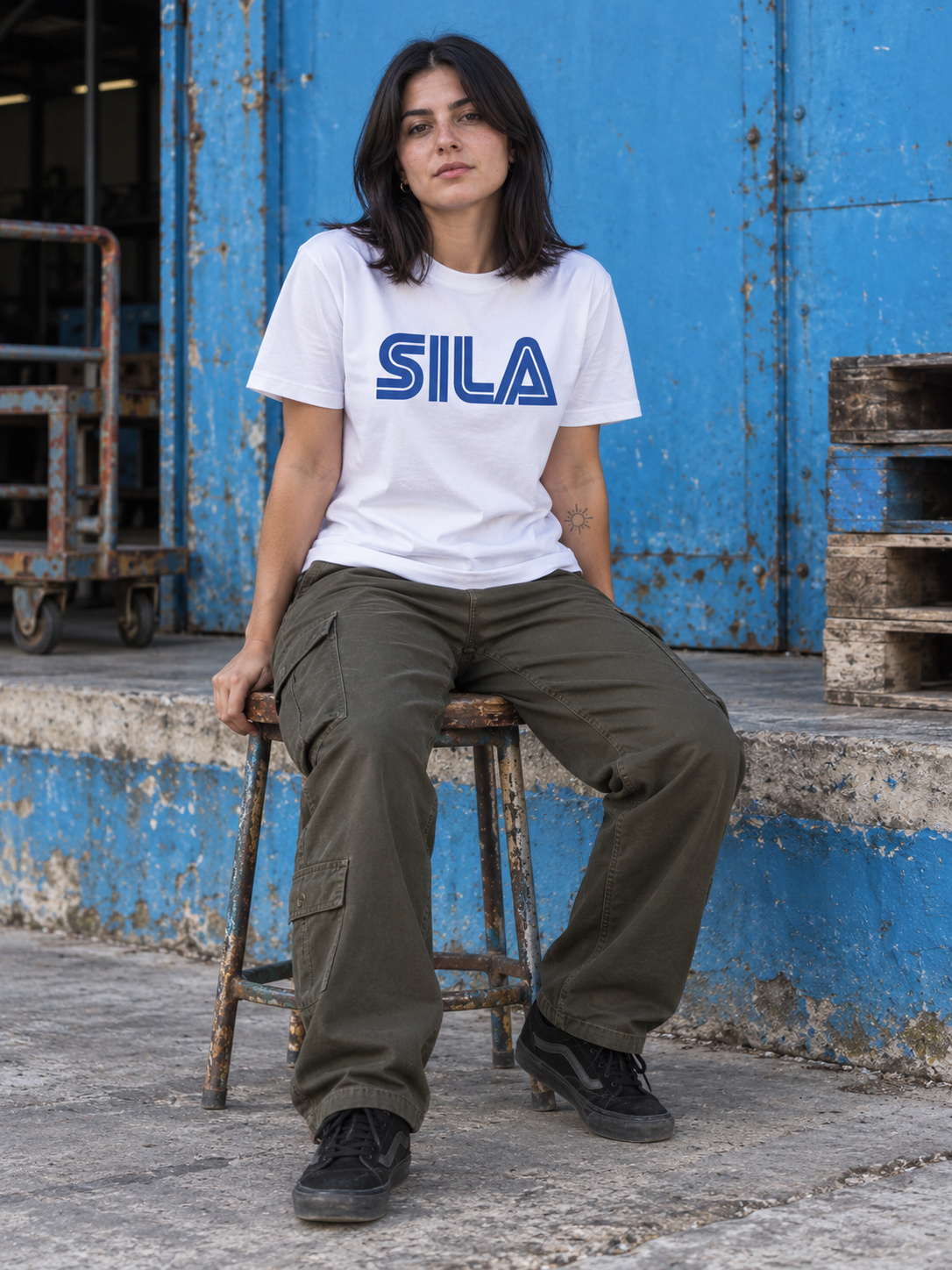 SILA / blu T-shirt Regular bianco
