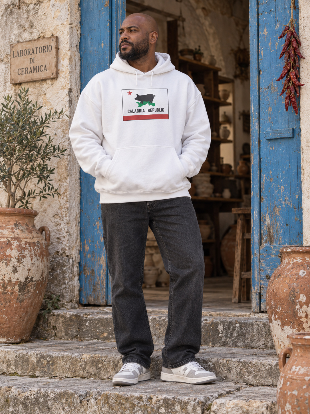 Calabria Republic Felpa Oversize bianco