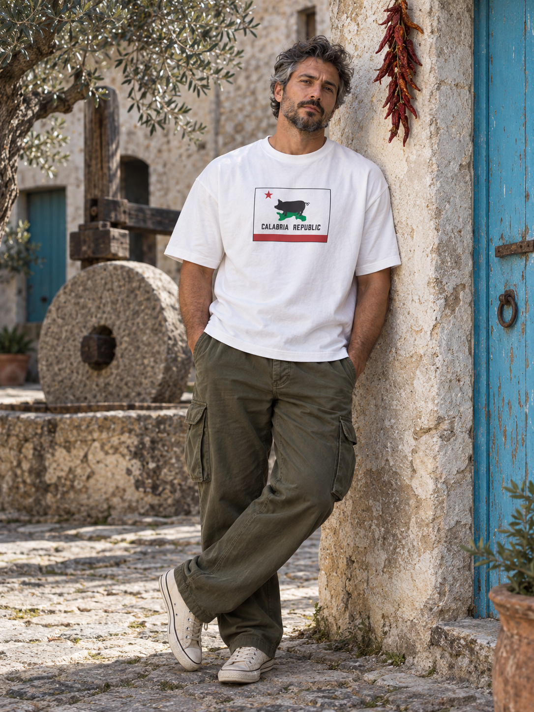 Calabria Republic T-shirt Regular bianco