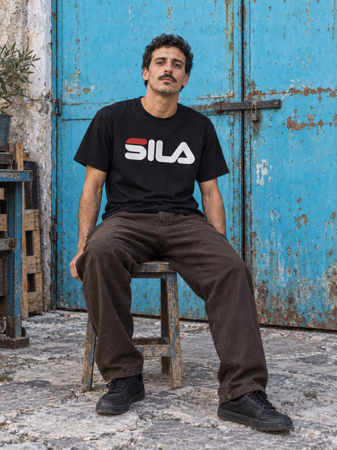SILA / bianco T-shirt Regular nero