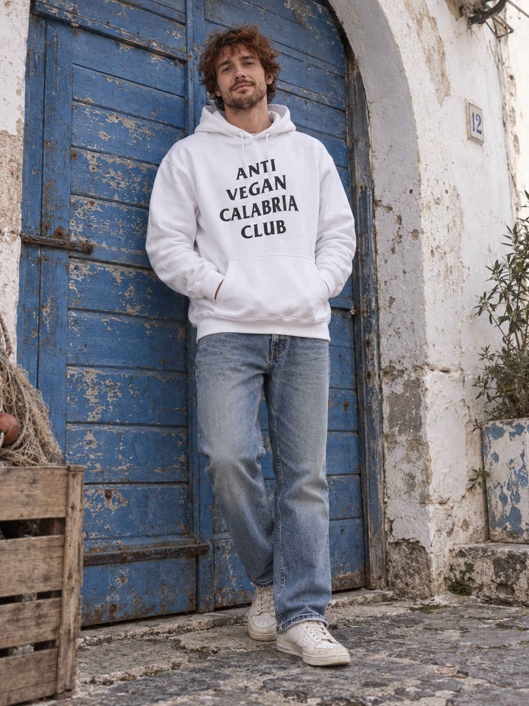Anti Vegan Calabria Club Felpa Regular bianco