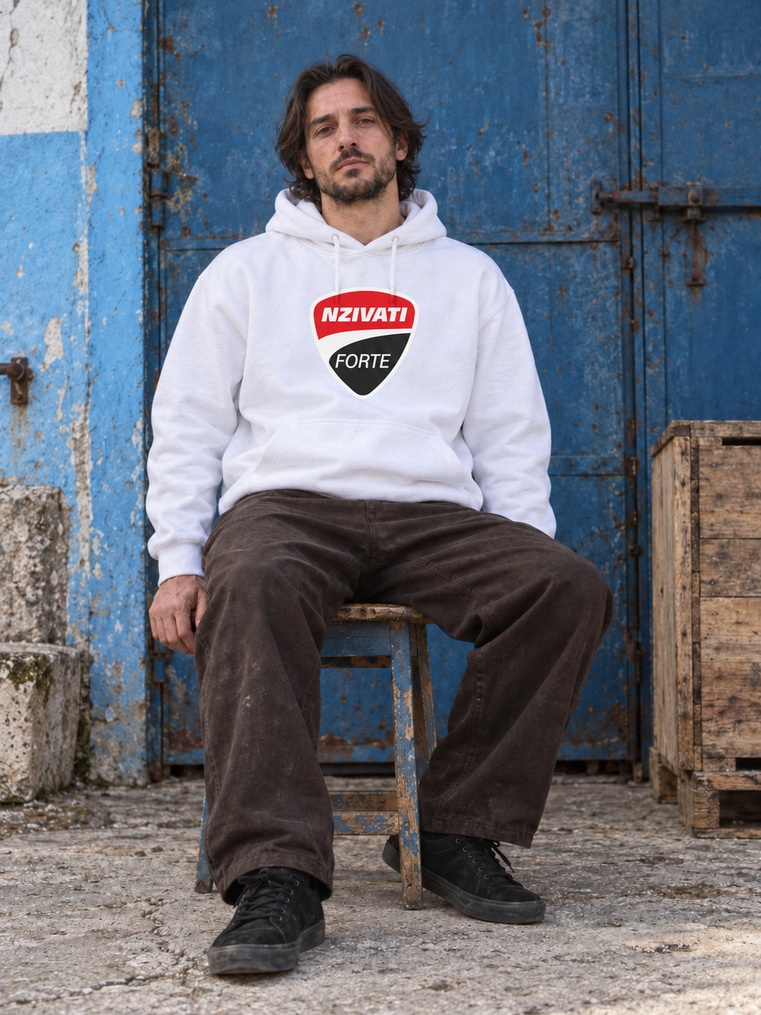 NZIVATI FORTE Felpa Regular bianco