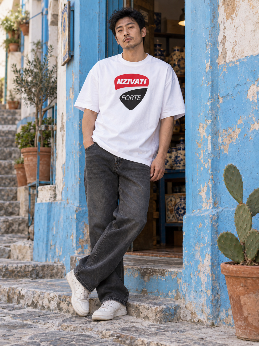 NZIVATI FORTE T-shirt Oversize bianco