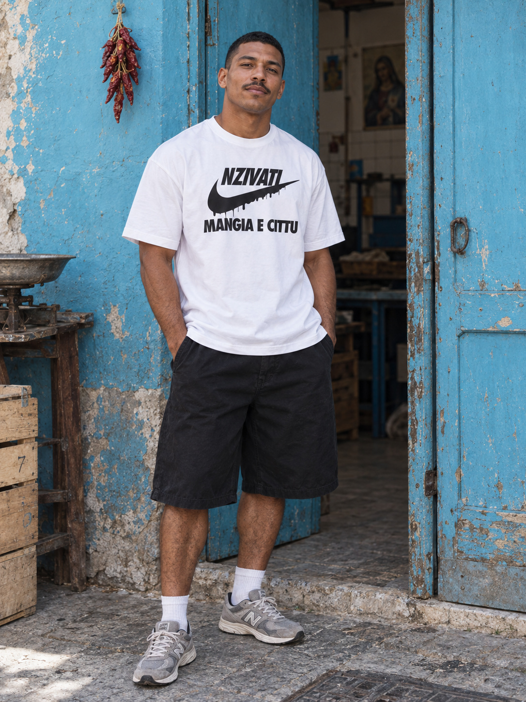 Mangia e Cittu T-shirt Regular bianco