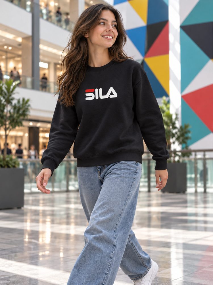 SILA / bianco Felpa Regular nero