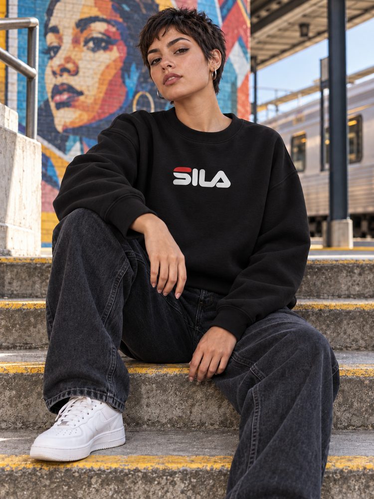 SILA / bianco Felpa Oversize nero